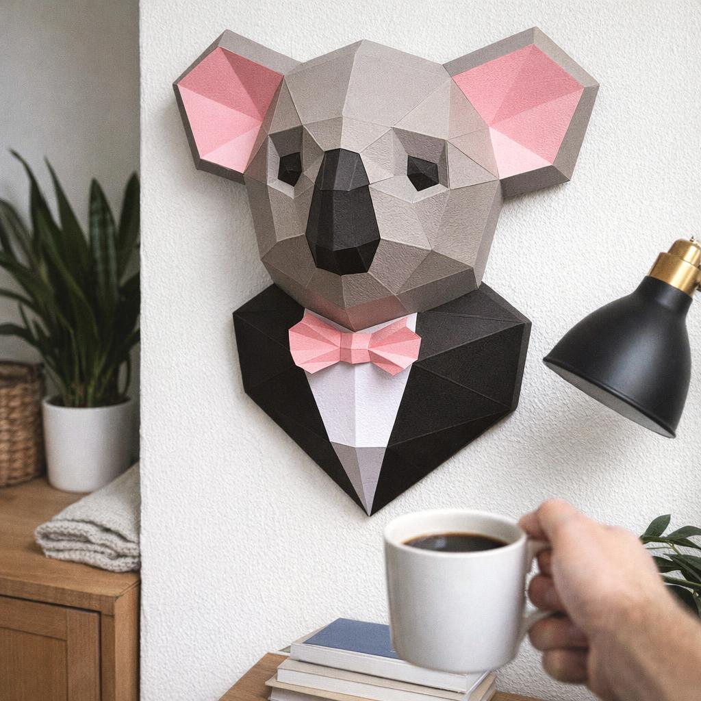 Koala en costume en papercraft 3D