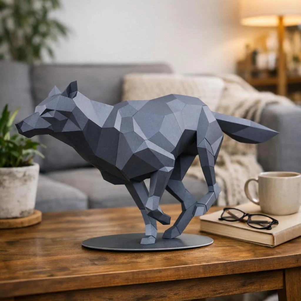 Escultura feminina em papercraft 3D