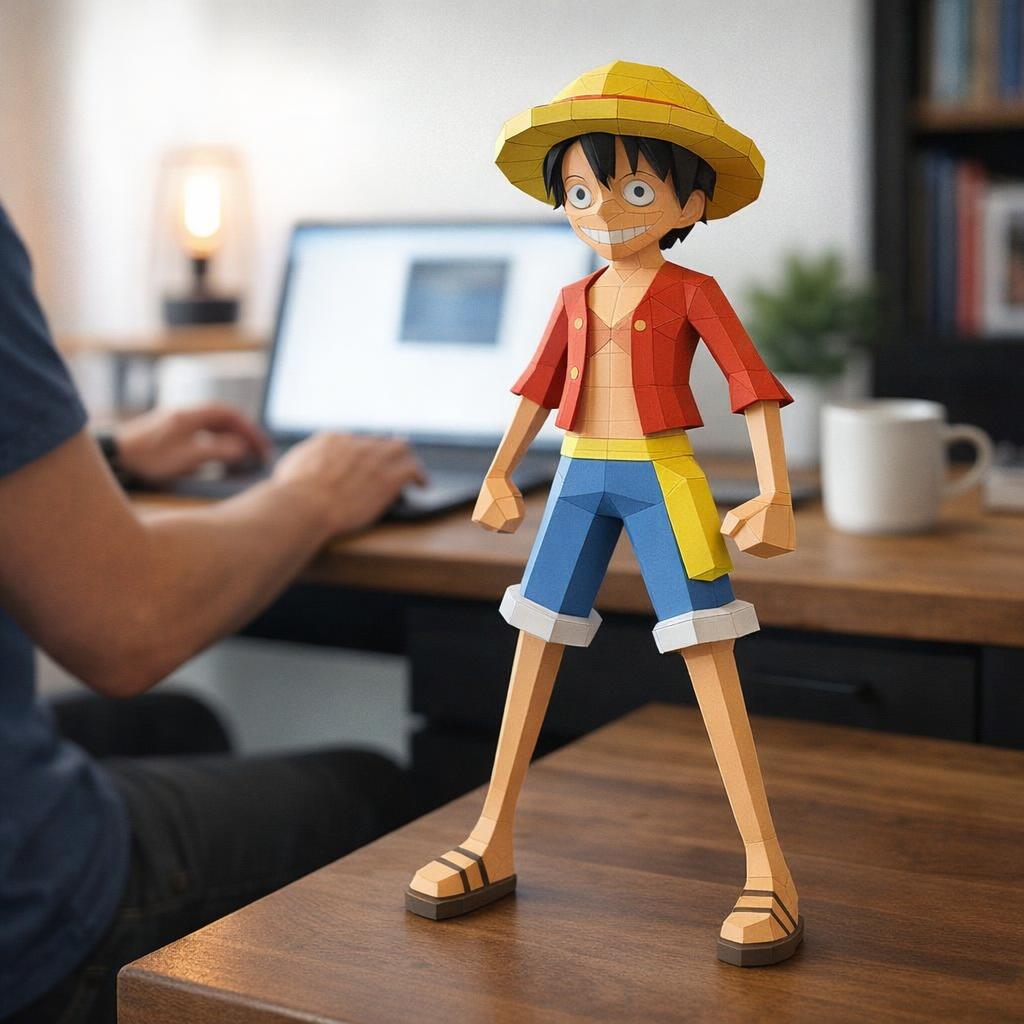 Luffy de One Piece en Papercraft 3D