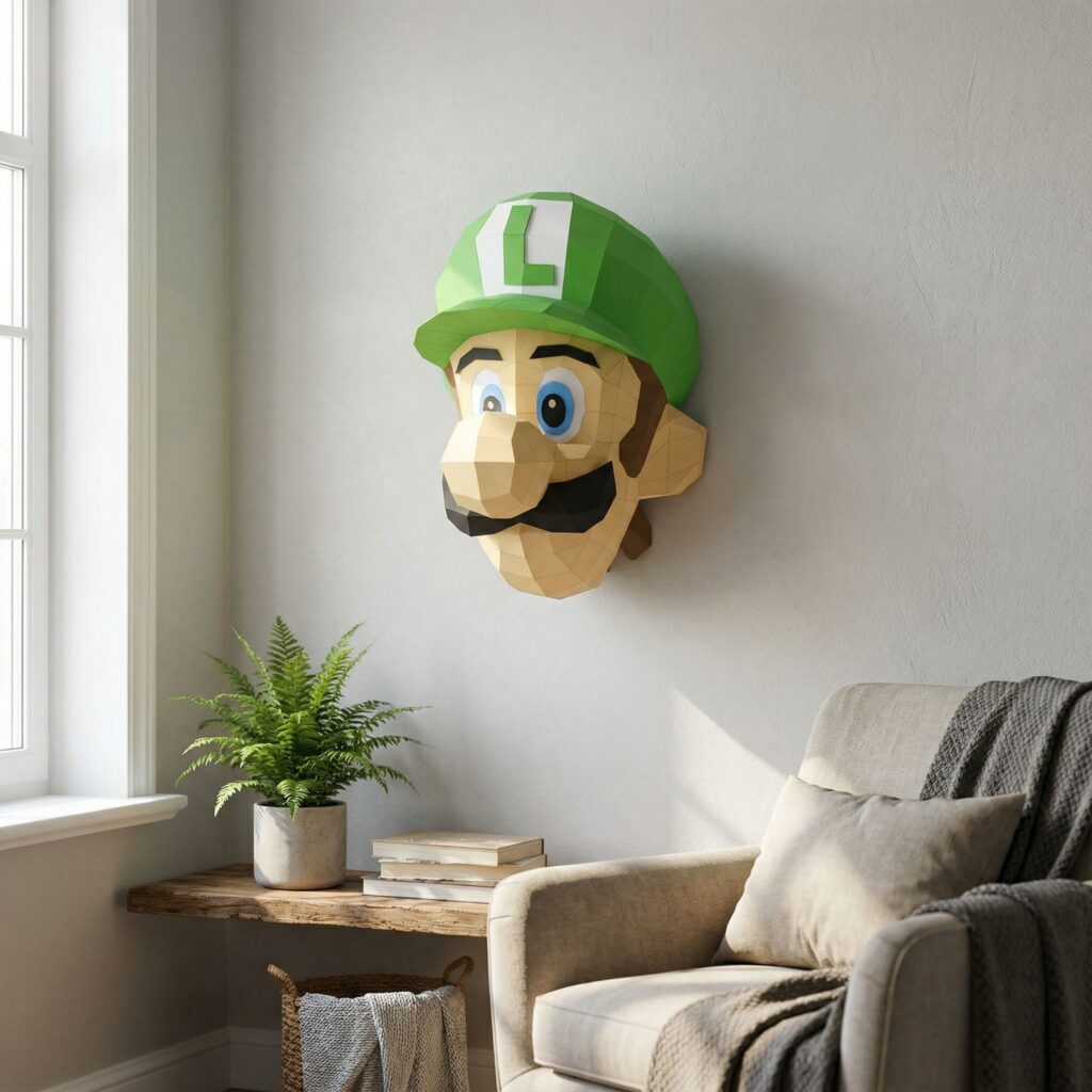 Luigi de Mario en papercraft 3D