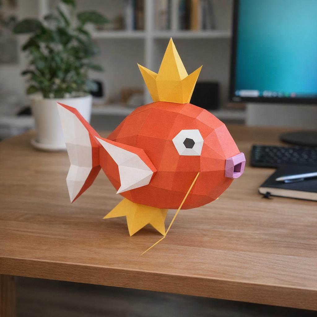 Magicarpe de Pokémon en papercraft 3D