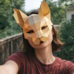 Máscara de gato en papercraft 3D