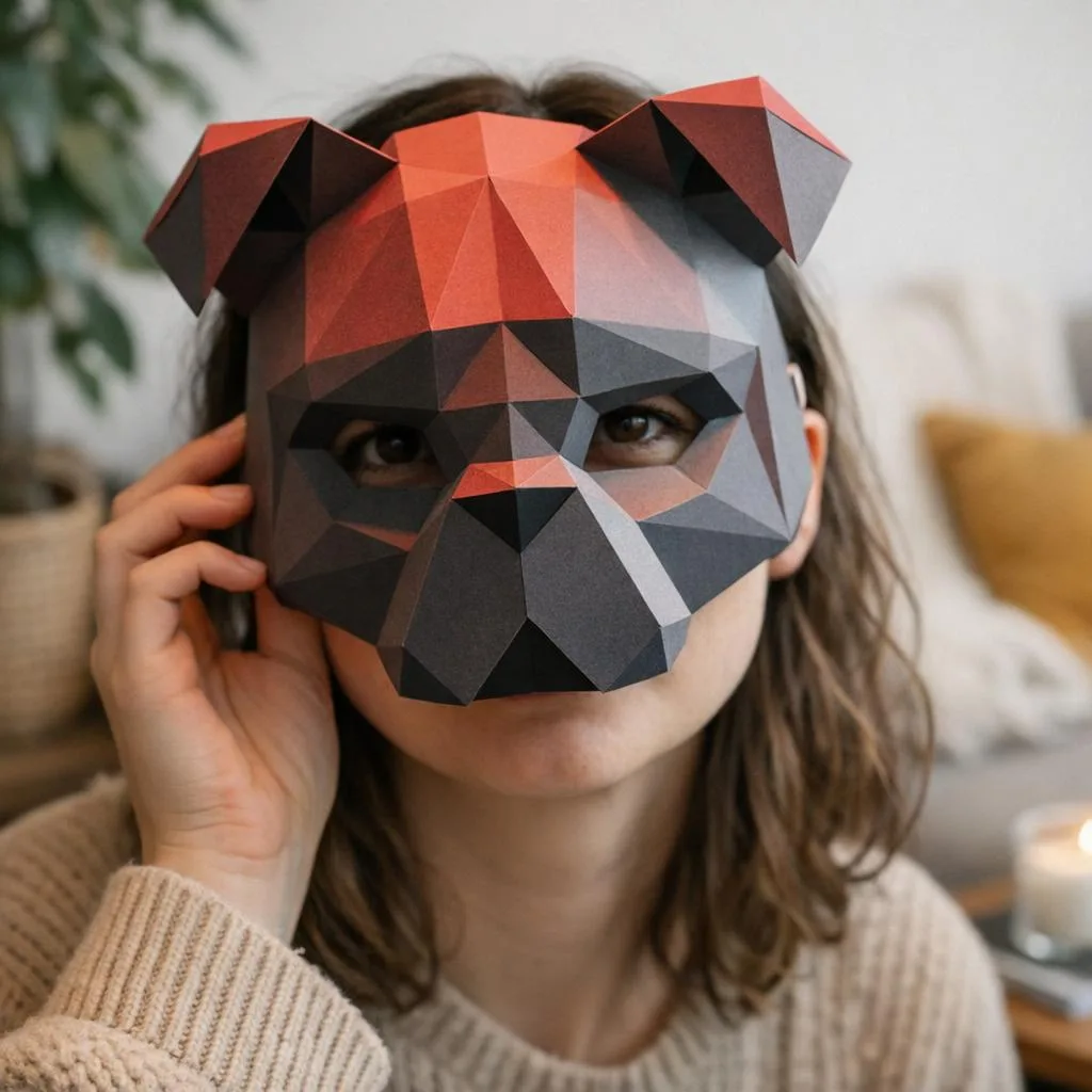 Máscara de perro papercraft 3D