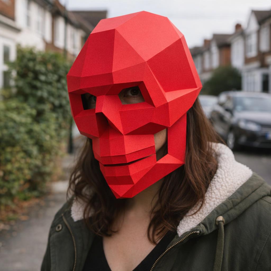 Masque crâne gothique en papercraft 3D