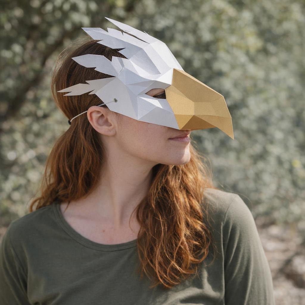 Masque d'aigle en papercraft 3D