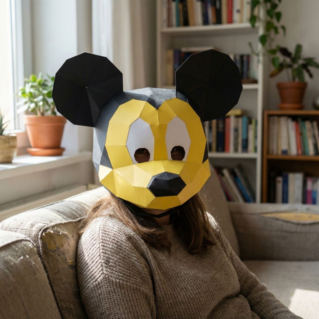 Masque de Mickey Mouse en papercraft 3d