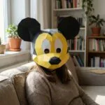 Máscara do Mickey Mouse em papercraft 3D, vista 2