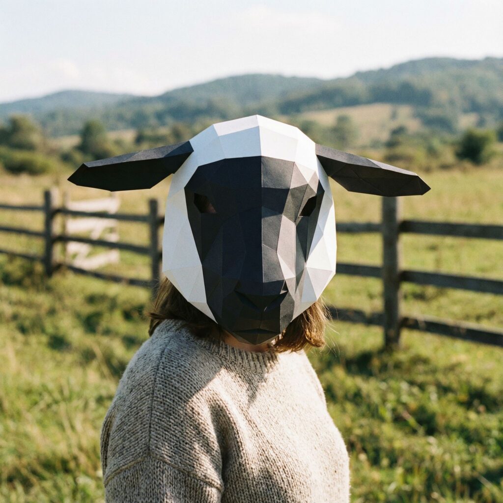 Masque de mouton en papercraft 3D