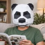 Masque de panda en papercraft 3D
