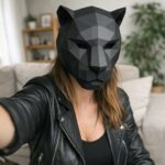 Masque de panthère noire en papercraft 3d