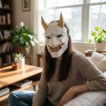 3D-Papercraft Oni-Dämonenmaske