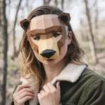 Máscara de oso en papercraft 3D