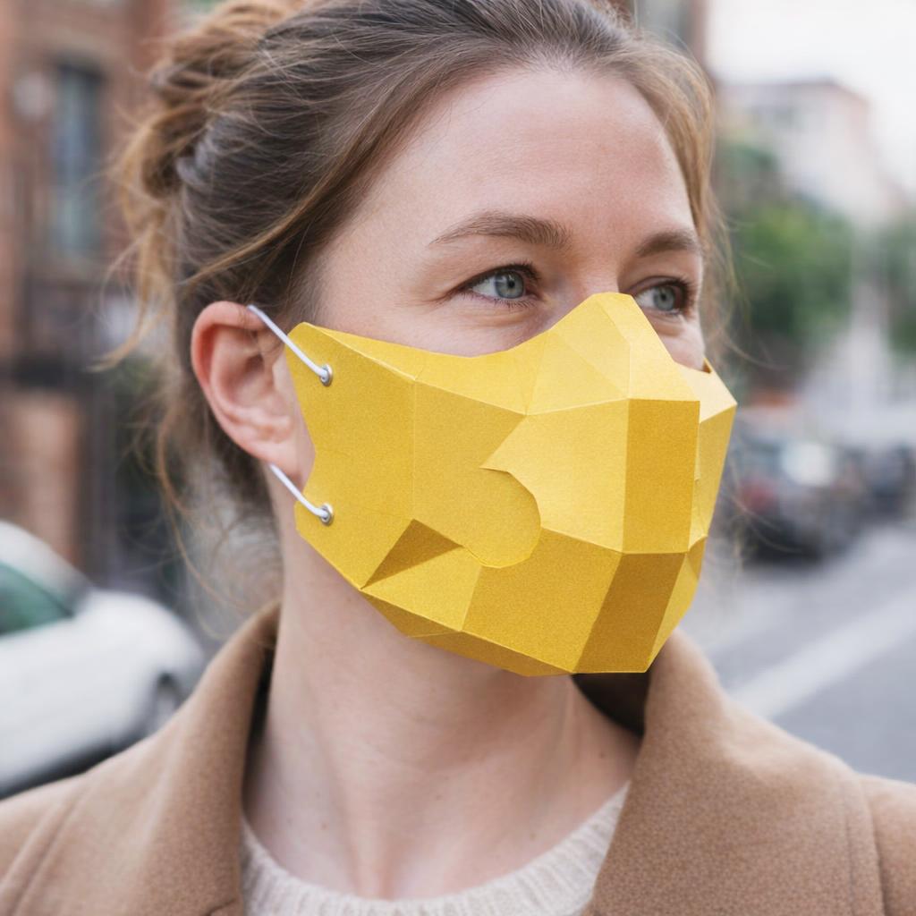 Masque polygonal en papercraft 3D