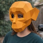 Máscara de mono papercraft 3D Halloween