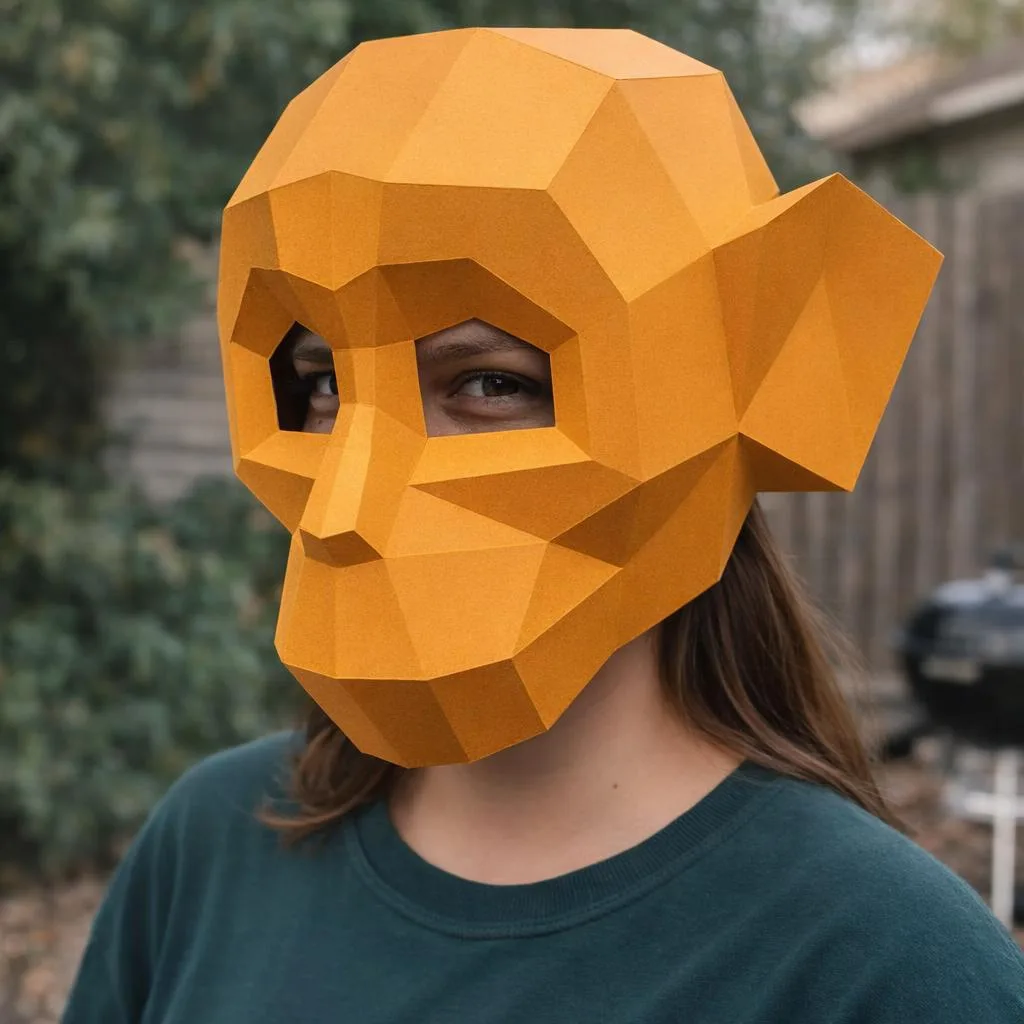 Scimmia seduta in papercraft 3D