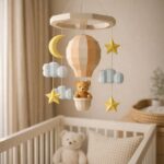 3D papercraft baby bear mobile
