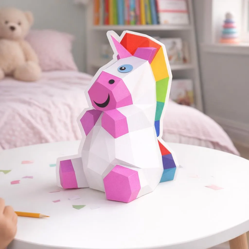 Modelo infantil de unicórnio