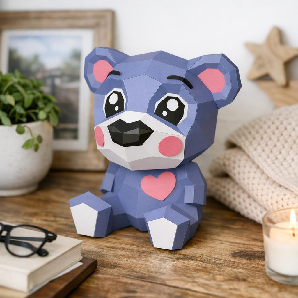Ours en papier cartoon 3D