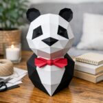 Panda de terno em papercraft 3D