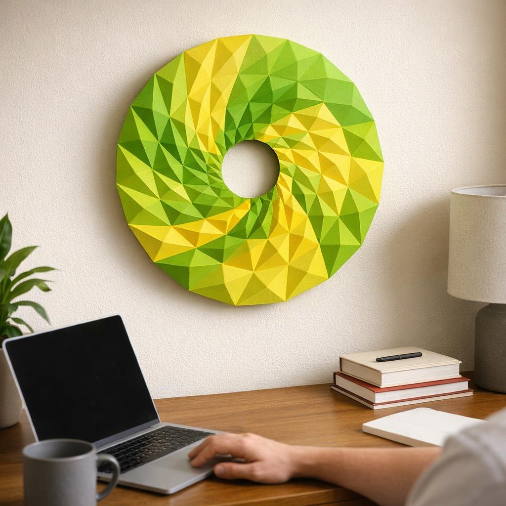 Panneau mural géométrique en papercraft 3D