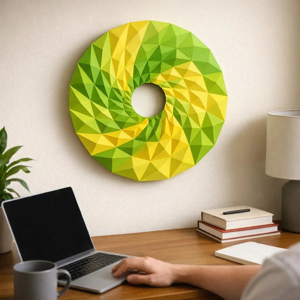 Panel mural geométrico en papercraft 3D
