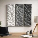 Pannello murale geometrico in papercraft 3D