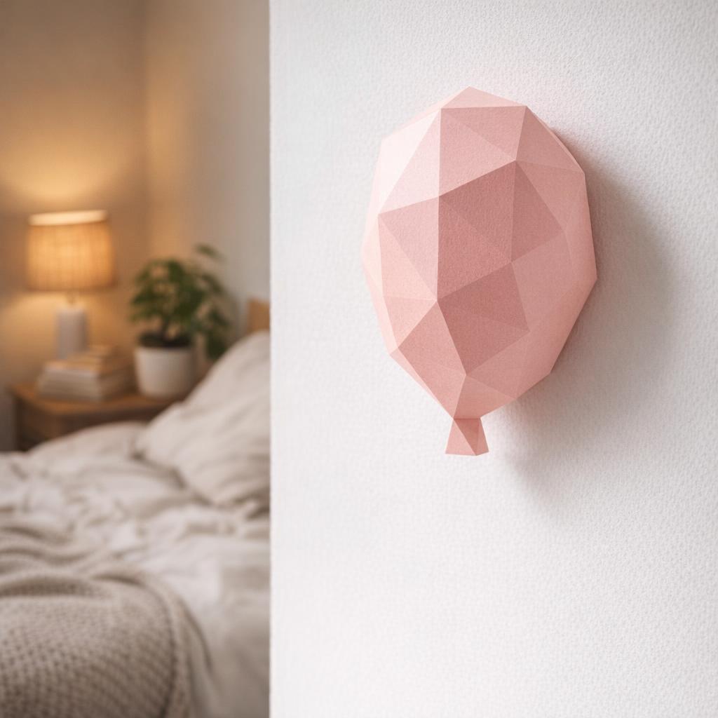 Papercraft 3D ballons à créer – 4 ballons + bonus mural | Modèle PDF Pepakura à assembler soi-même