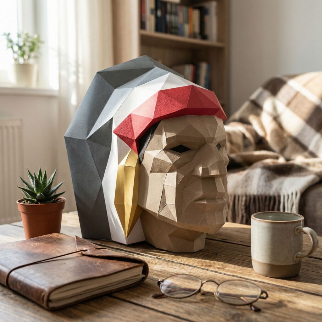 Papercraft 3D chef amérindien