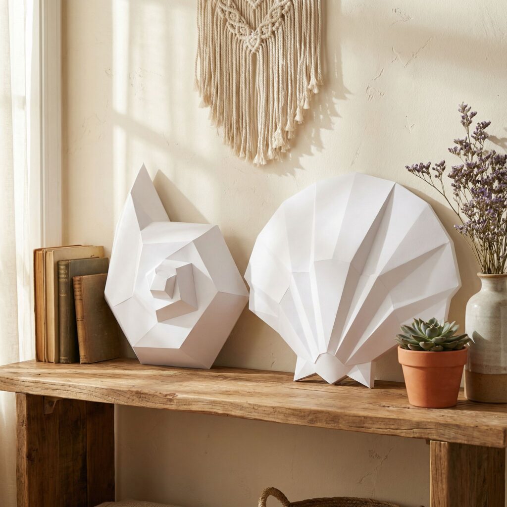 Papercraft 3D coquillages en papier