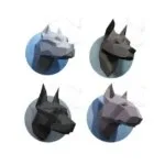 3D-papercraft hondenkoppen