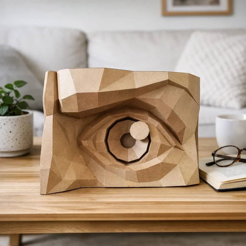 Papercraft 3D linkes und rechtes Auge