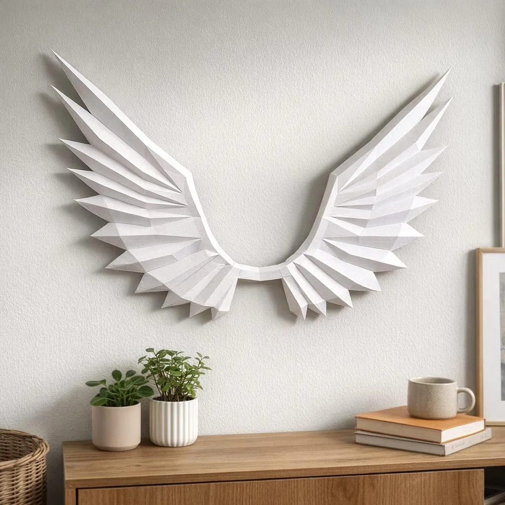 Papercraft alas de ángel en origami 3D