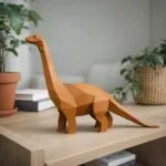 Origami 3D Apatosaurus dinosauriër, weergave 2