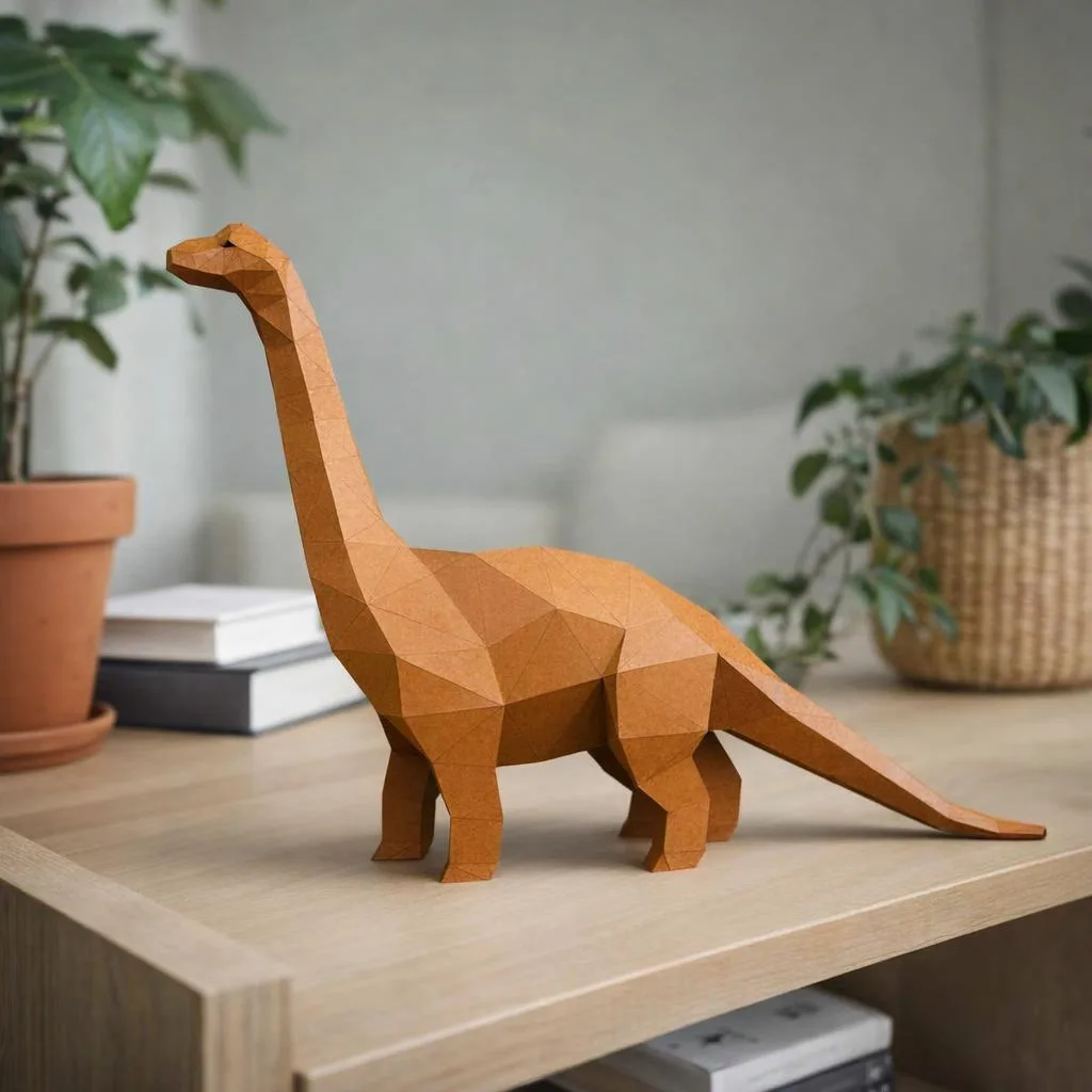 Papercraft apatosaurus dinossauro em origami 3D