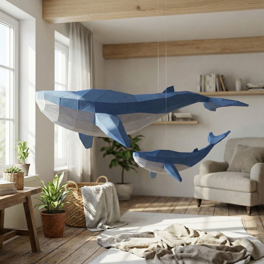 Papercraft baleine en origami 3D