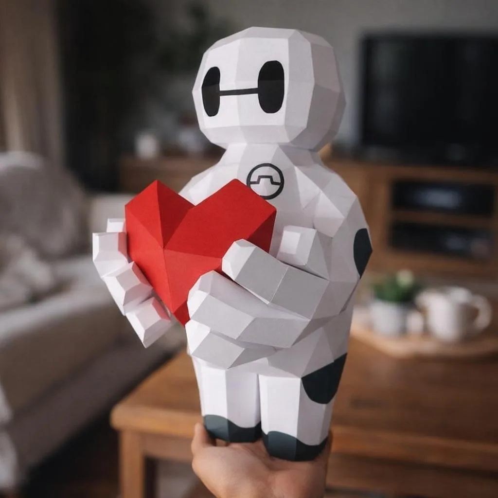 Papercraft Baymax Love als 3D-Origami