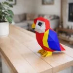 Papercraft bébé Ara en origami 3D