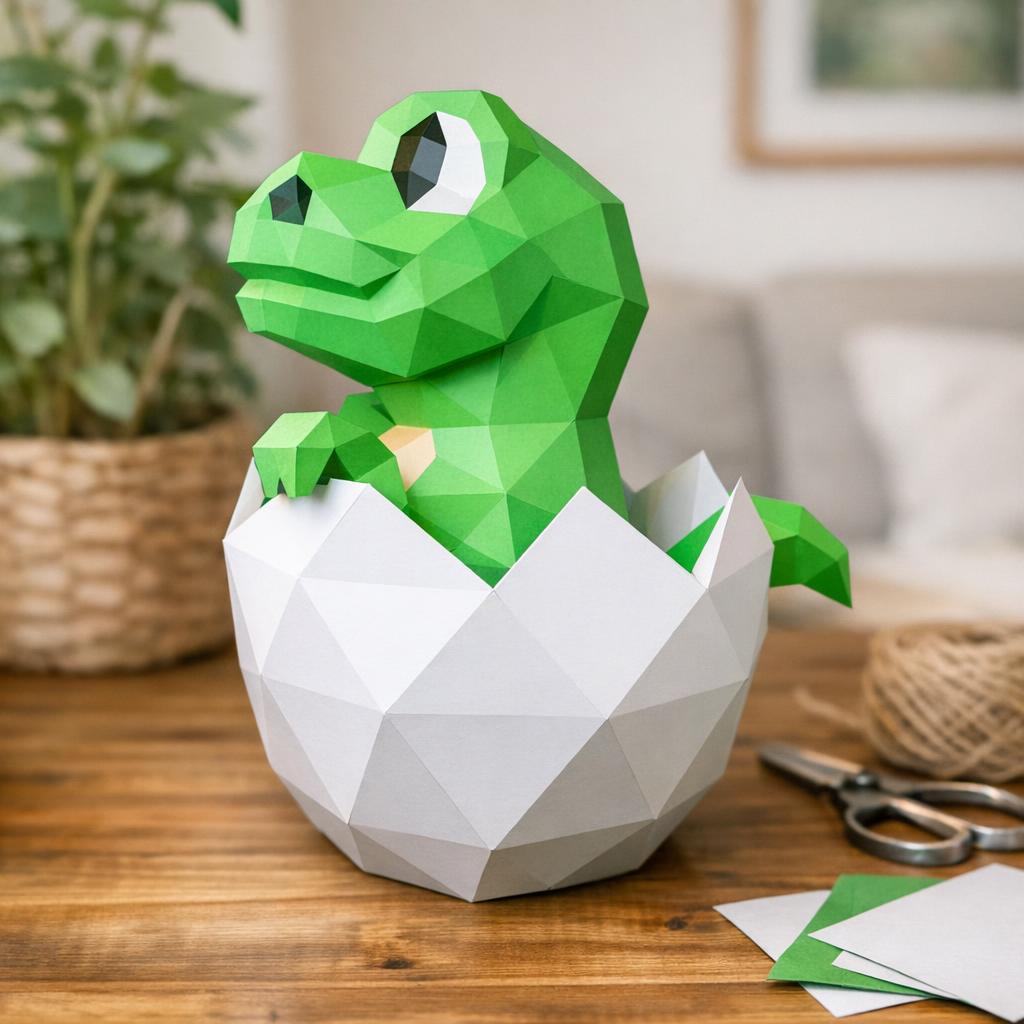Papercraft bébé dinosaure en origami