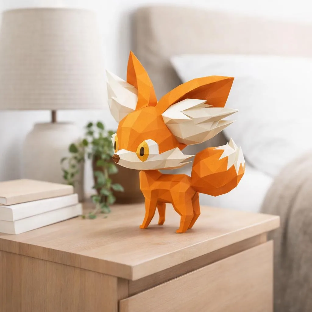 Papercraft filhote de raposa em origami