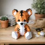 Papercraft bebê tigre fofo para criança