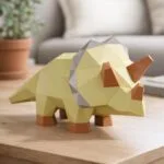 Origami baby Triceratops in papier, weergave 2