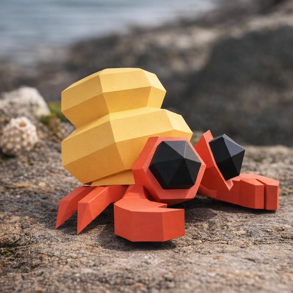 Papercraft bernard l'hermite en origami 3D