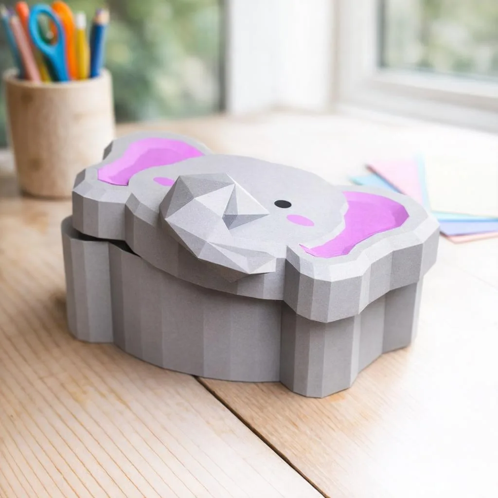 Papercraft Origami Elefantenbox