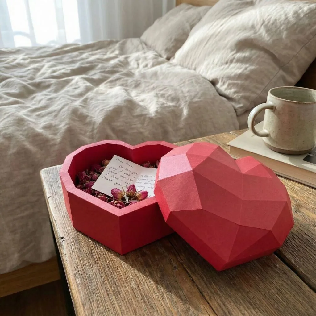 Papercraft Herz- und Lippenboxen im 3D-Origami