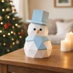 Papercraft pupazzo di neve in origami