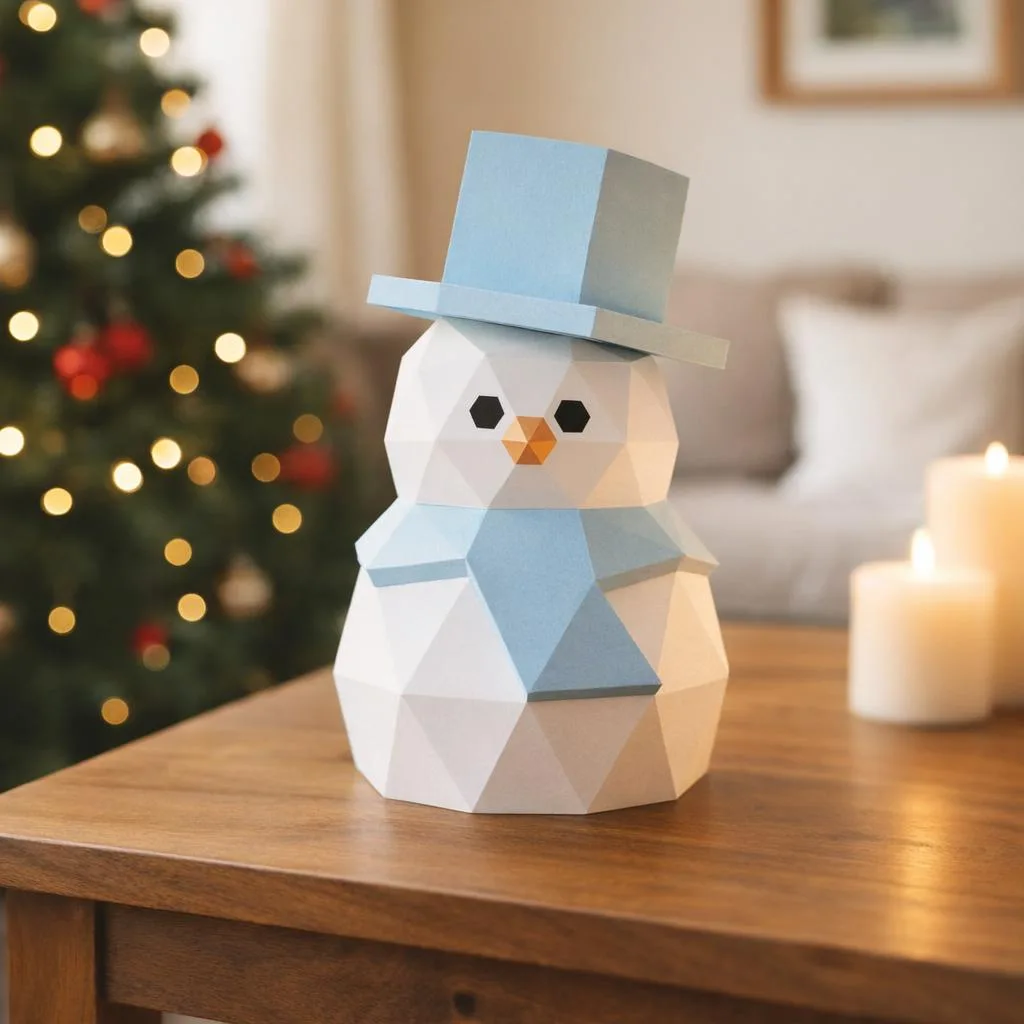 Papercraft Schneemann aus Origami