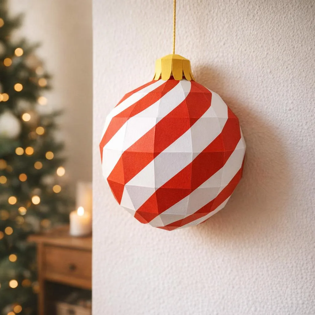 Papercraft bolas de Navidad en origami