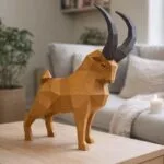 Papercraft Steinbock als 3D-Origami