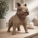 Papercraft bulldog français en origami 3D