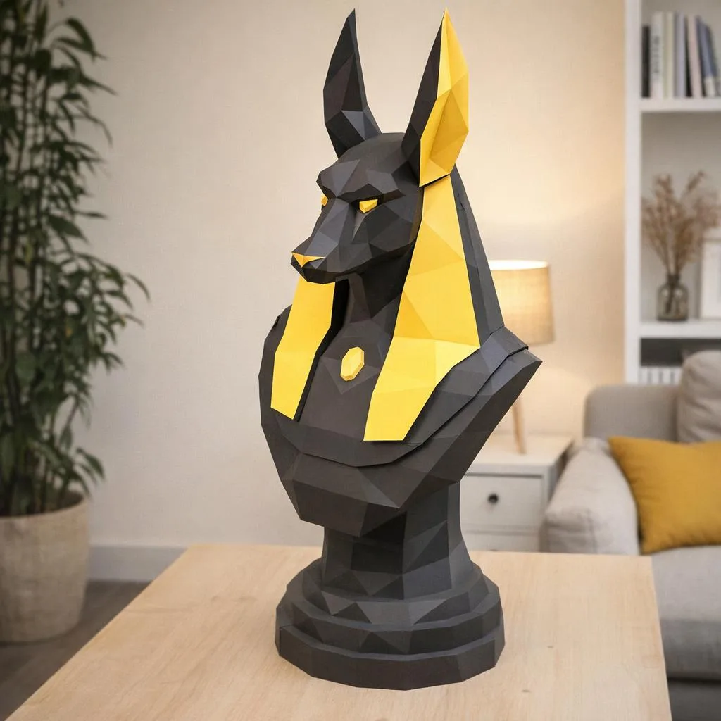 Papercraft Anubis-Büste in 3D-Origami